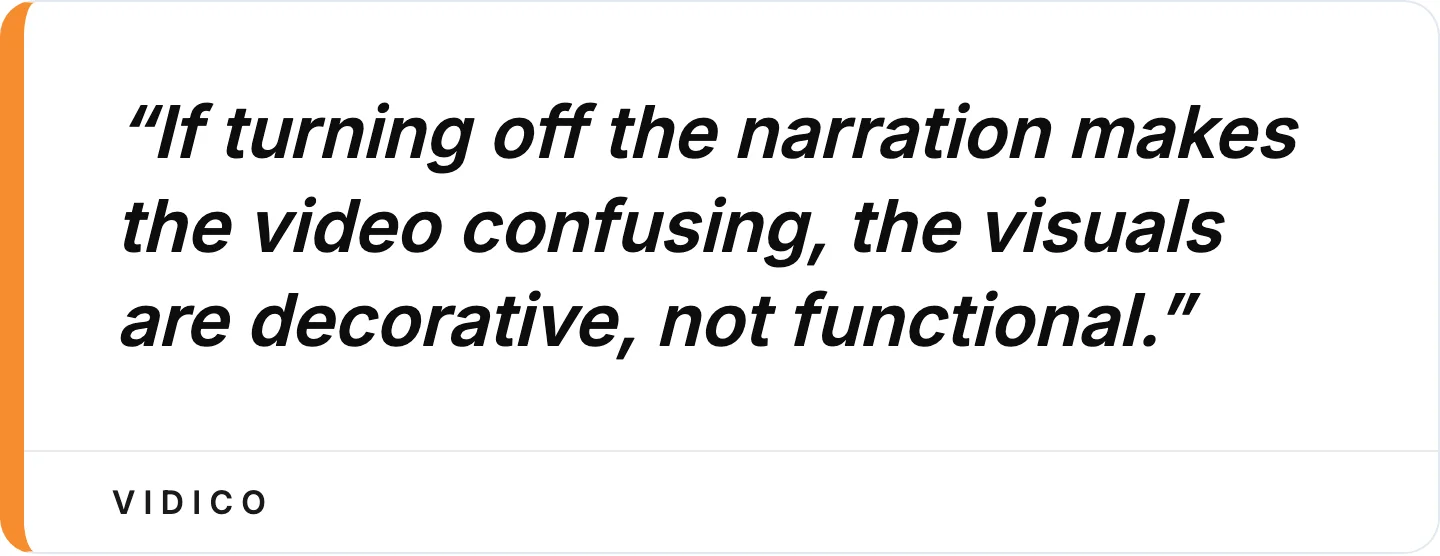 The test for whether your visuals earn their runtime. 