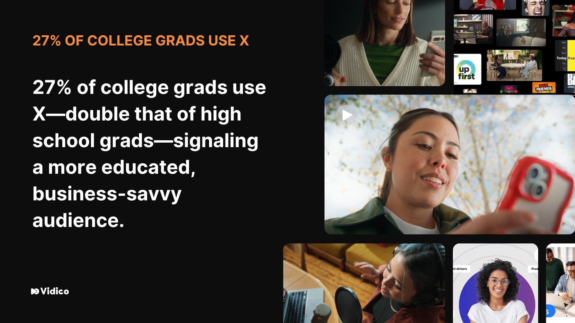 Infographics about 27% of college grads use X