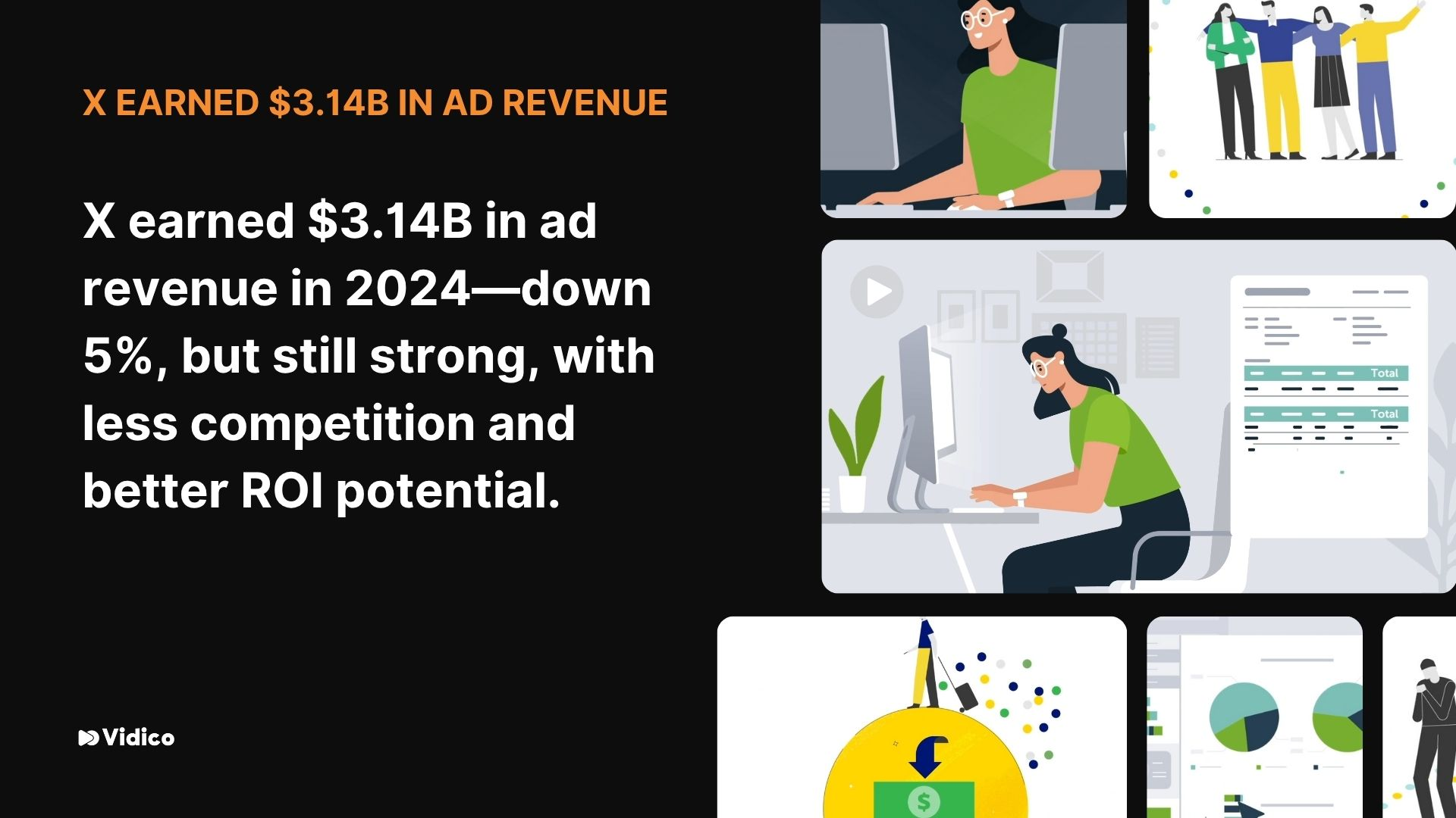 Infographics about X earned $3.14B in ad revenue