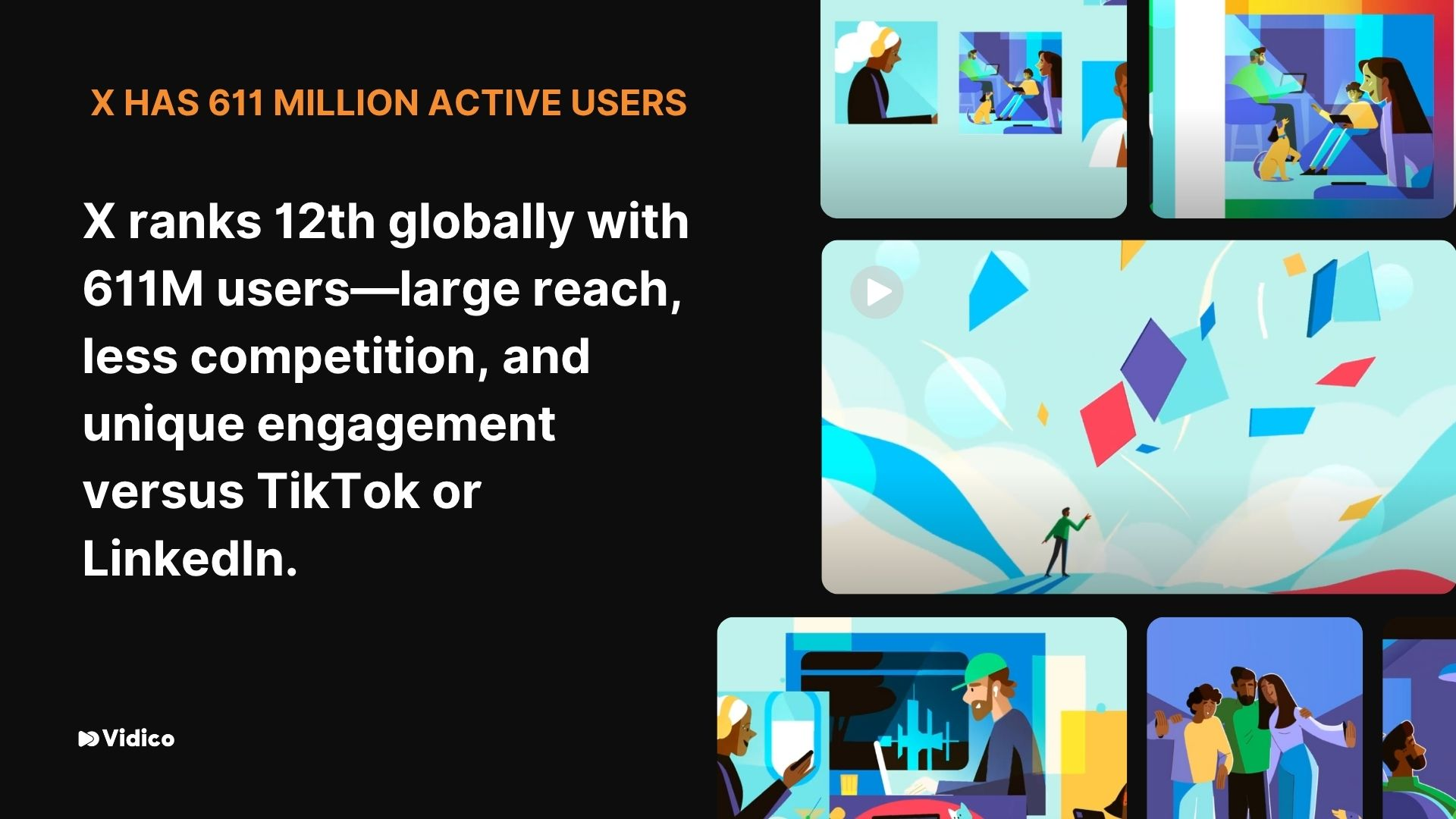 Infographics about X monthly active users worldwide