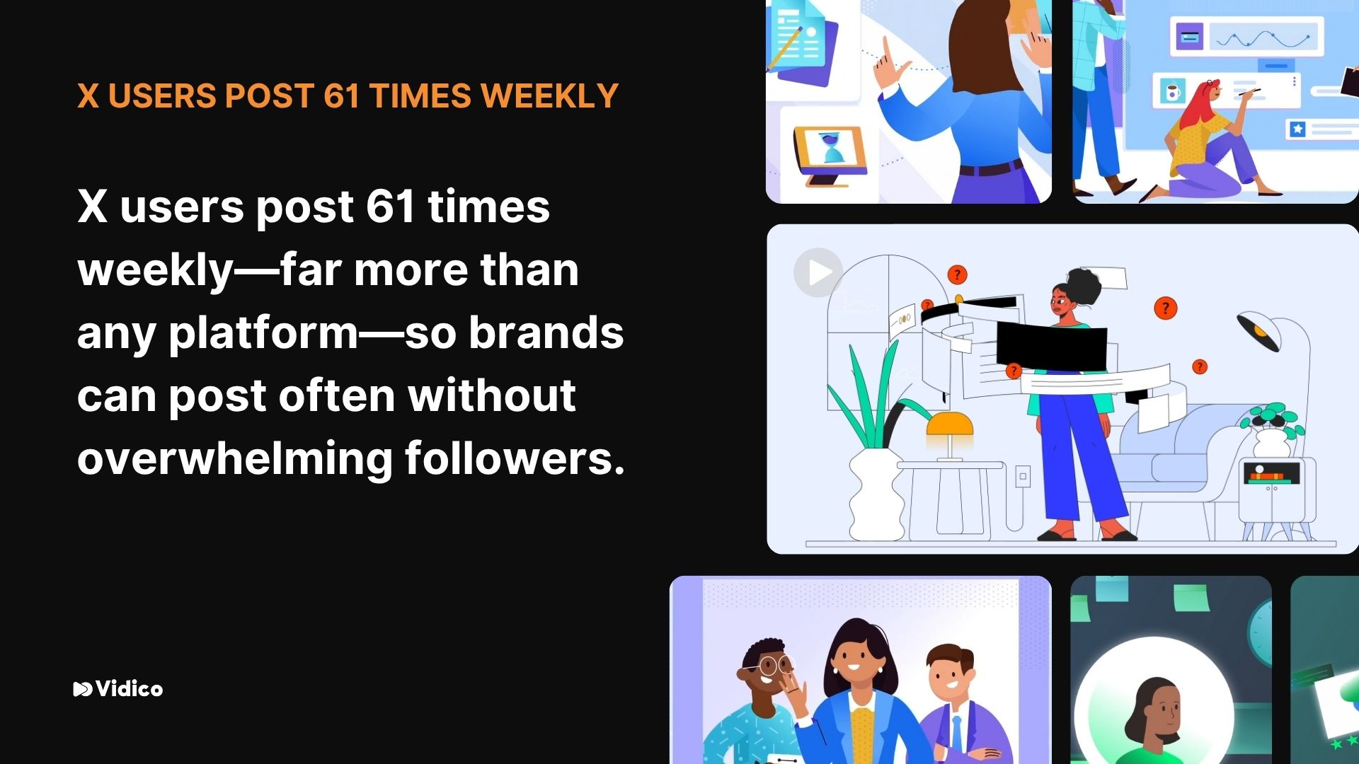 Infographics about X users post 61 times weekly
