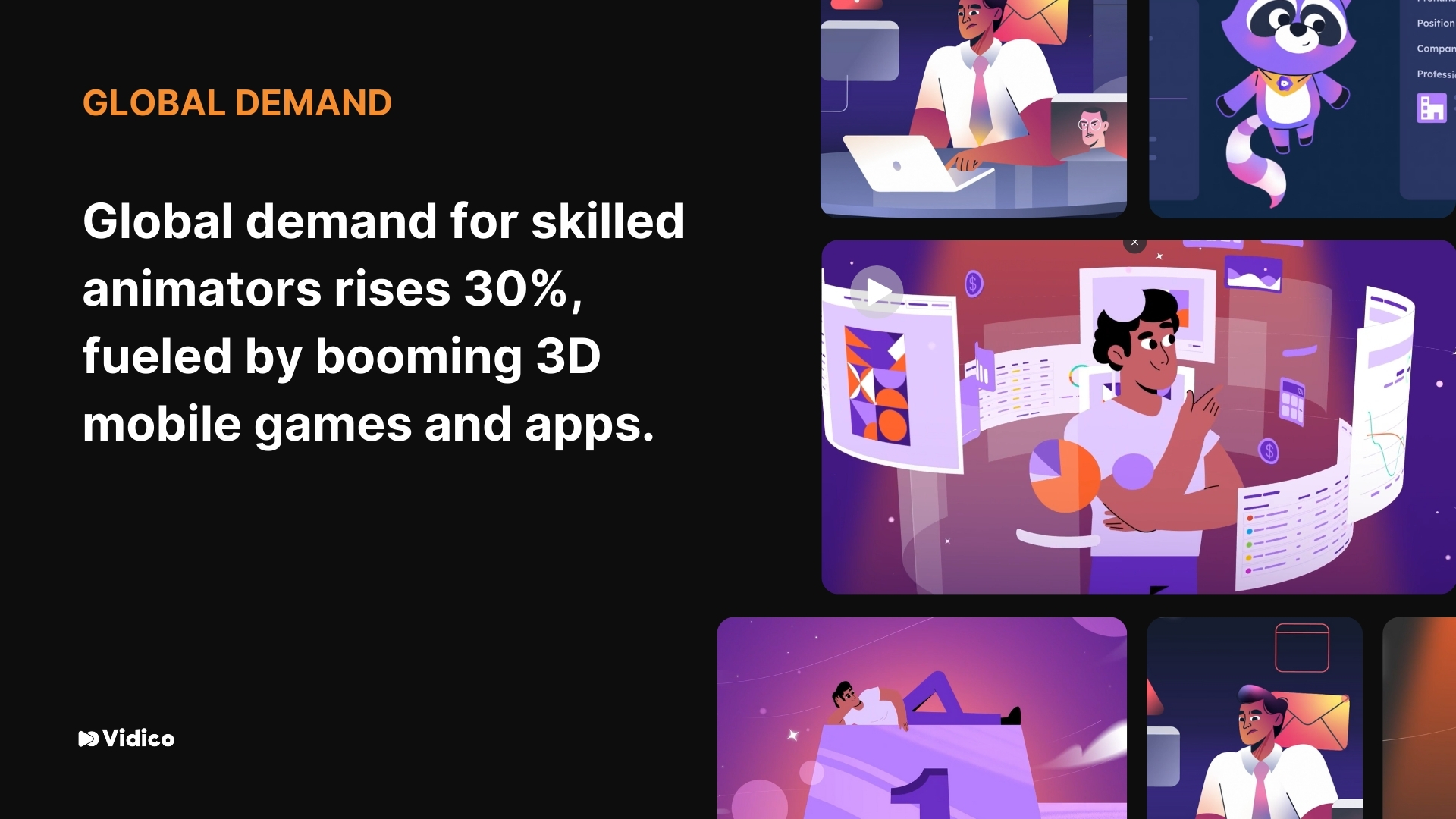 Infographics about Global Demand for Animators