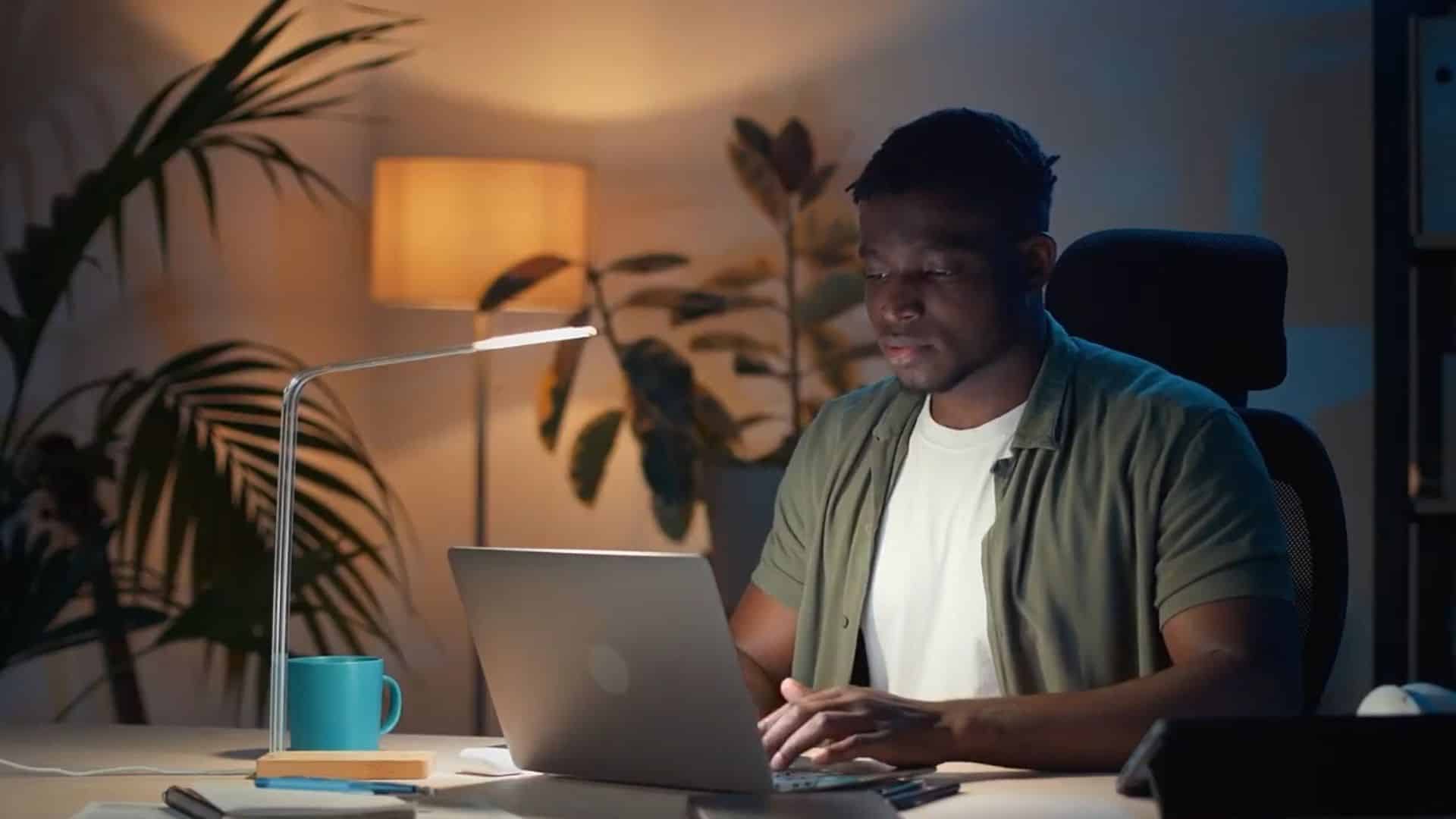 Person working on a laptop