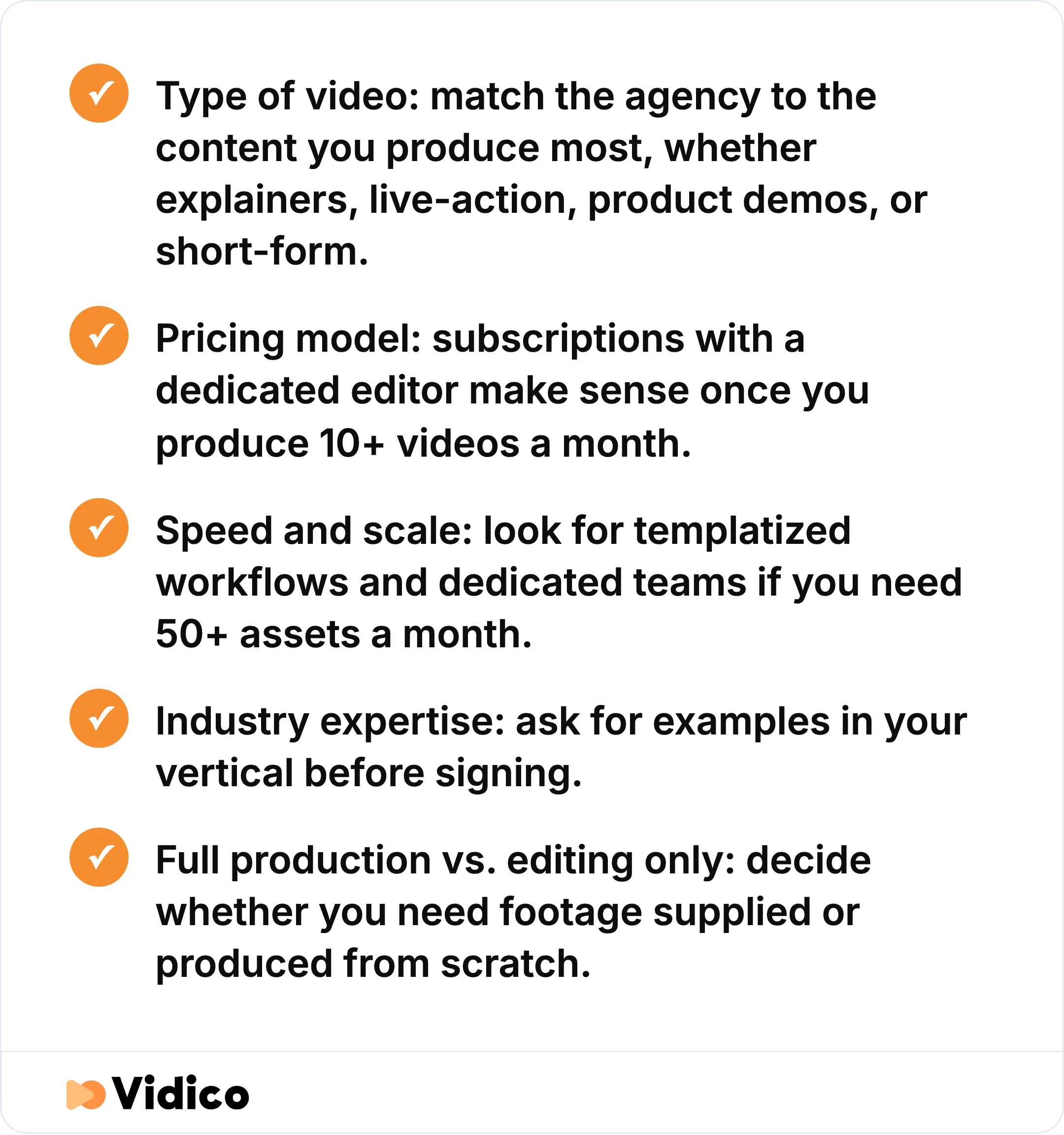What to weigh before picking a video editing agency.