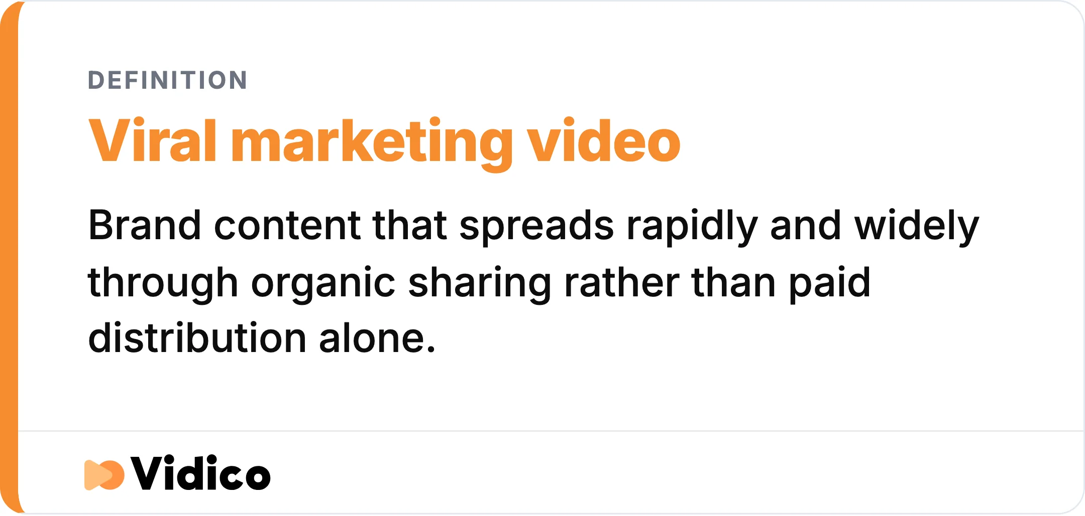A viral marketing video is measured by the speed and reach of people sharing it, not by a single view count.