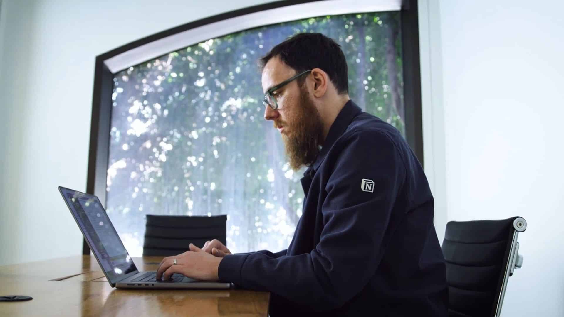 Man working on a laptop