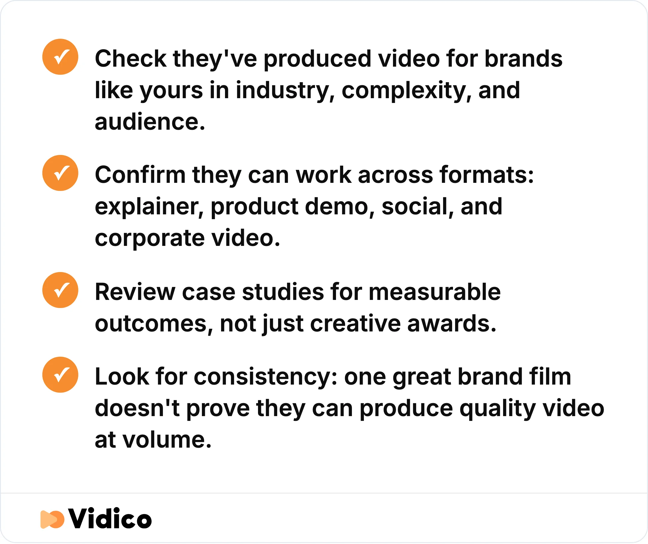 What to look past production quality for when reviewing a portfolio.