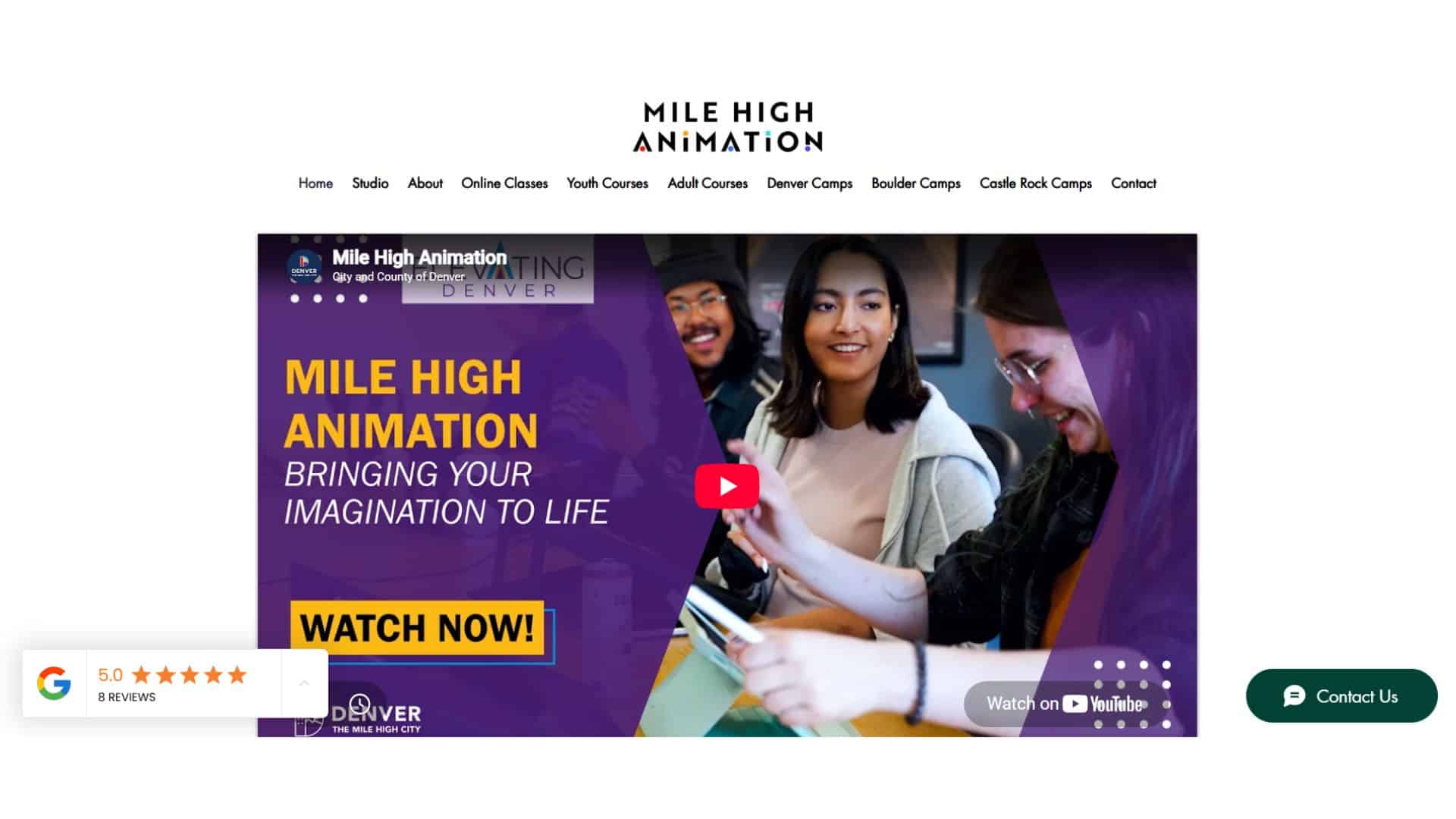 Mile High Animation Website