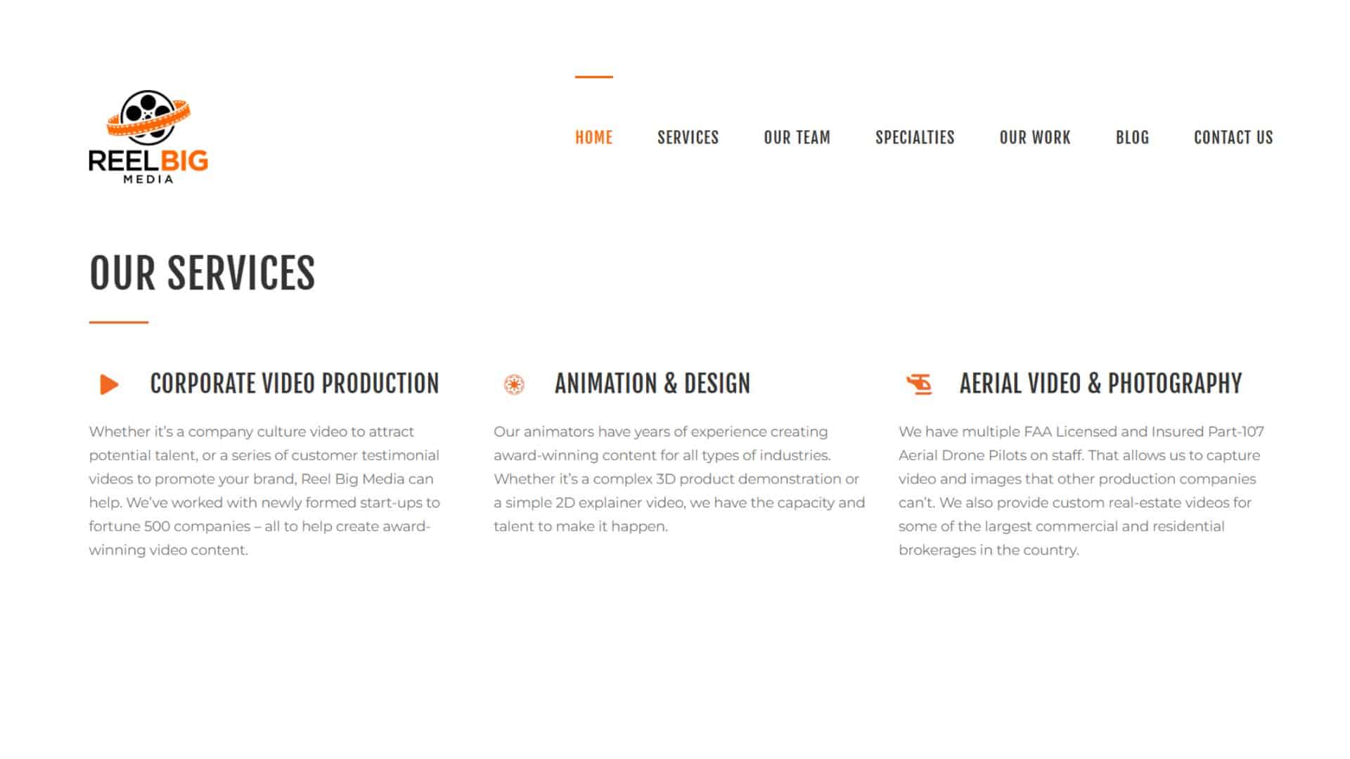 Reel Big Media Website