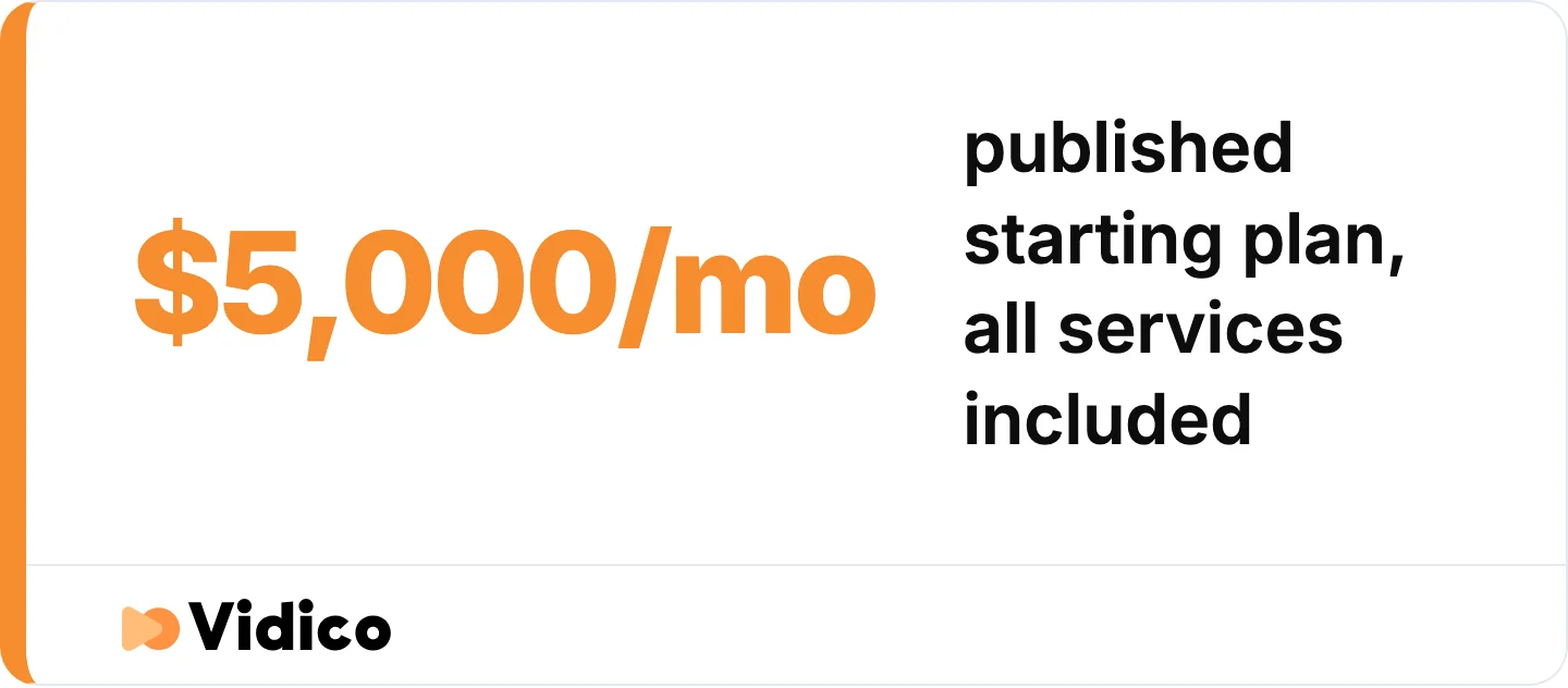 Vidico publishes a starting range. Wyzowl's pricing is quote-only.