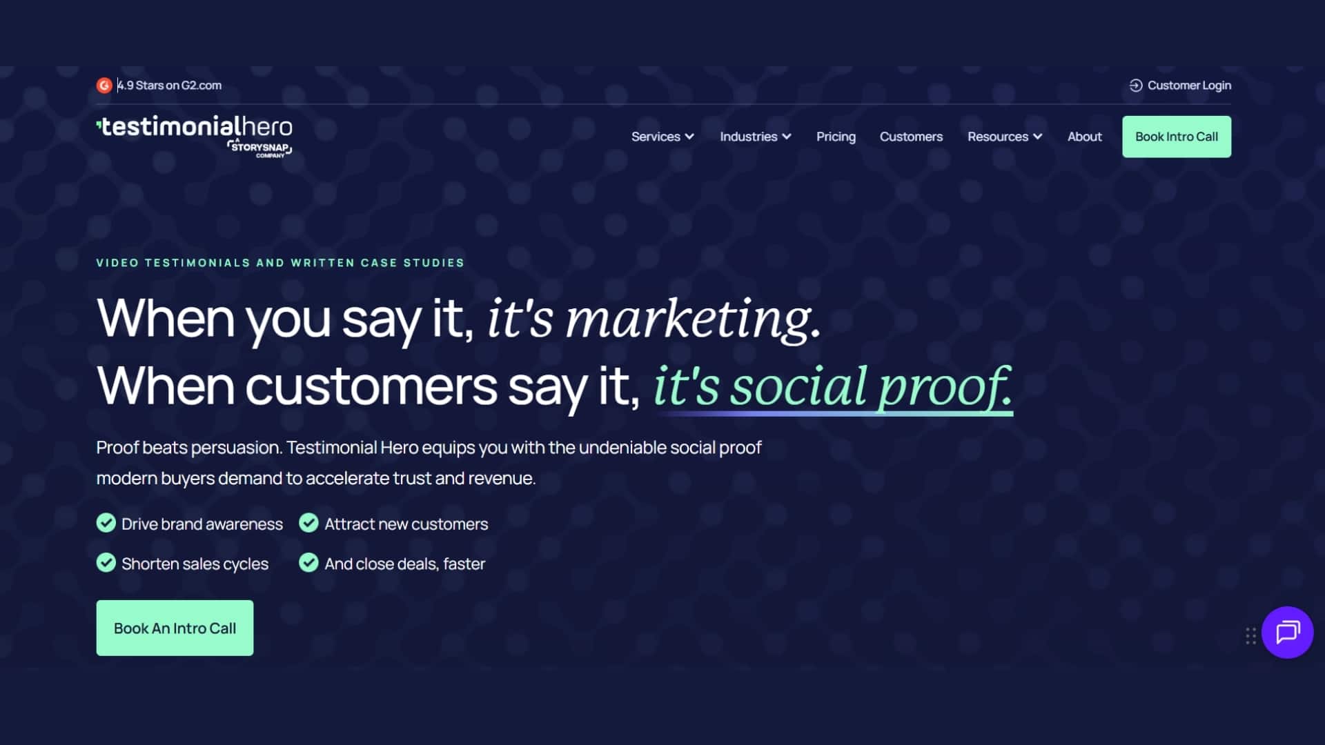 Testimonial Hero Website