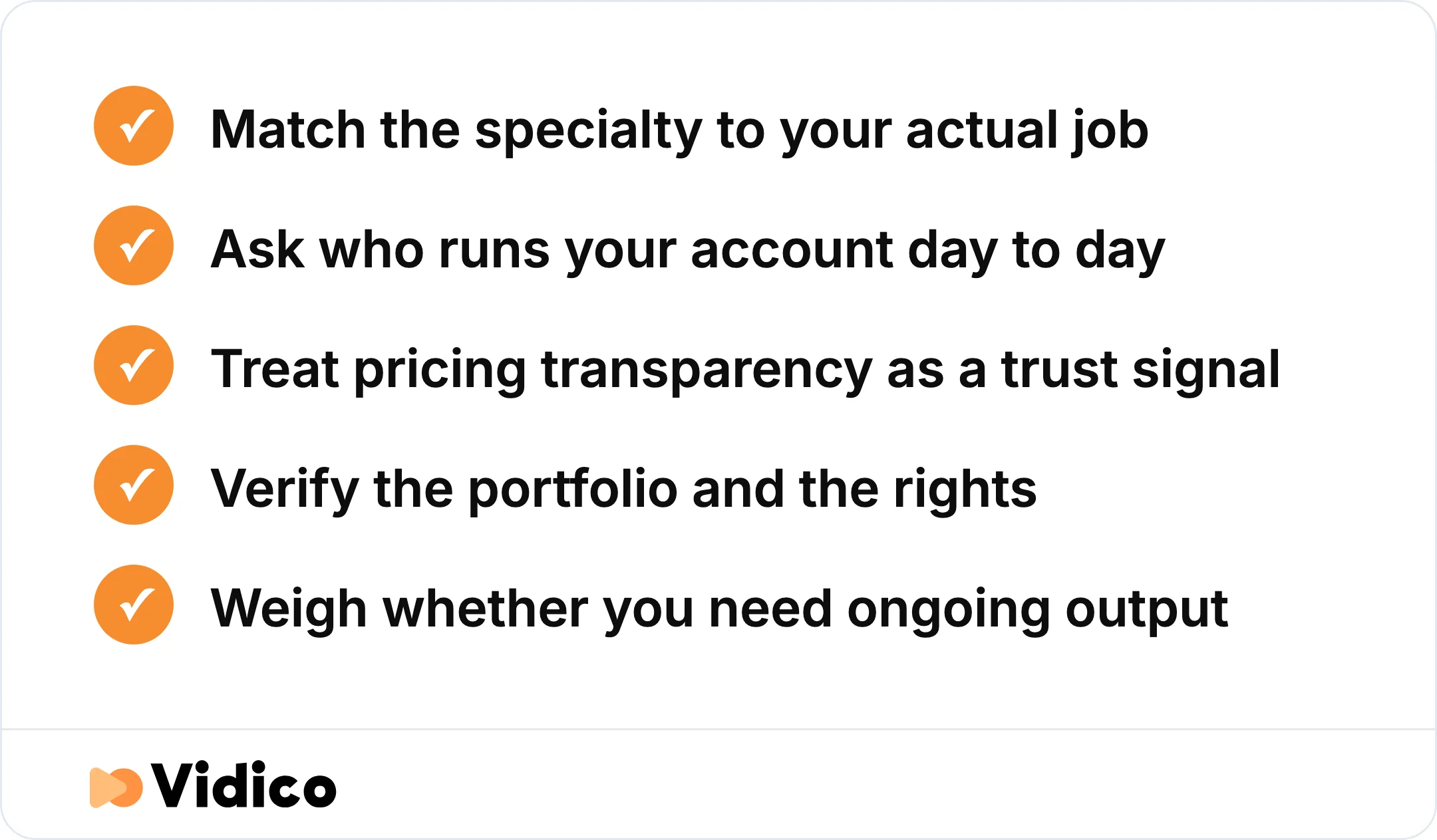 Five checks that separate a good brand video partner from an expensive lesson.